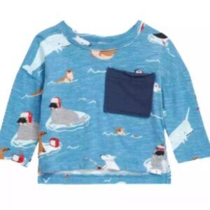 Tucker + Tate Babies' Pocket T-shirt In Blue Niagara Arctic Friends 6M NWT